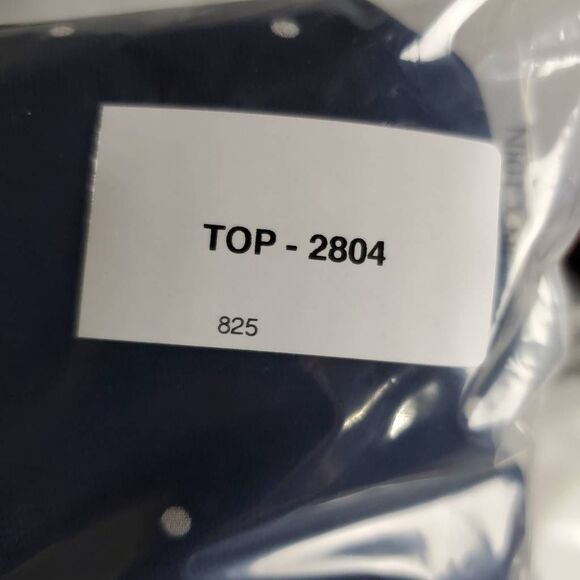 Daniel Rainn Navy Blue Polka Dot Sheer Tunic Top M Long Sleeve Lined - Picture 8 of 8